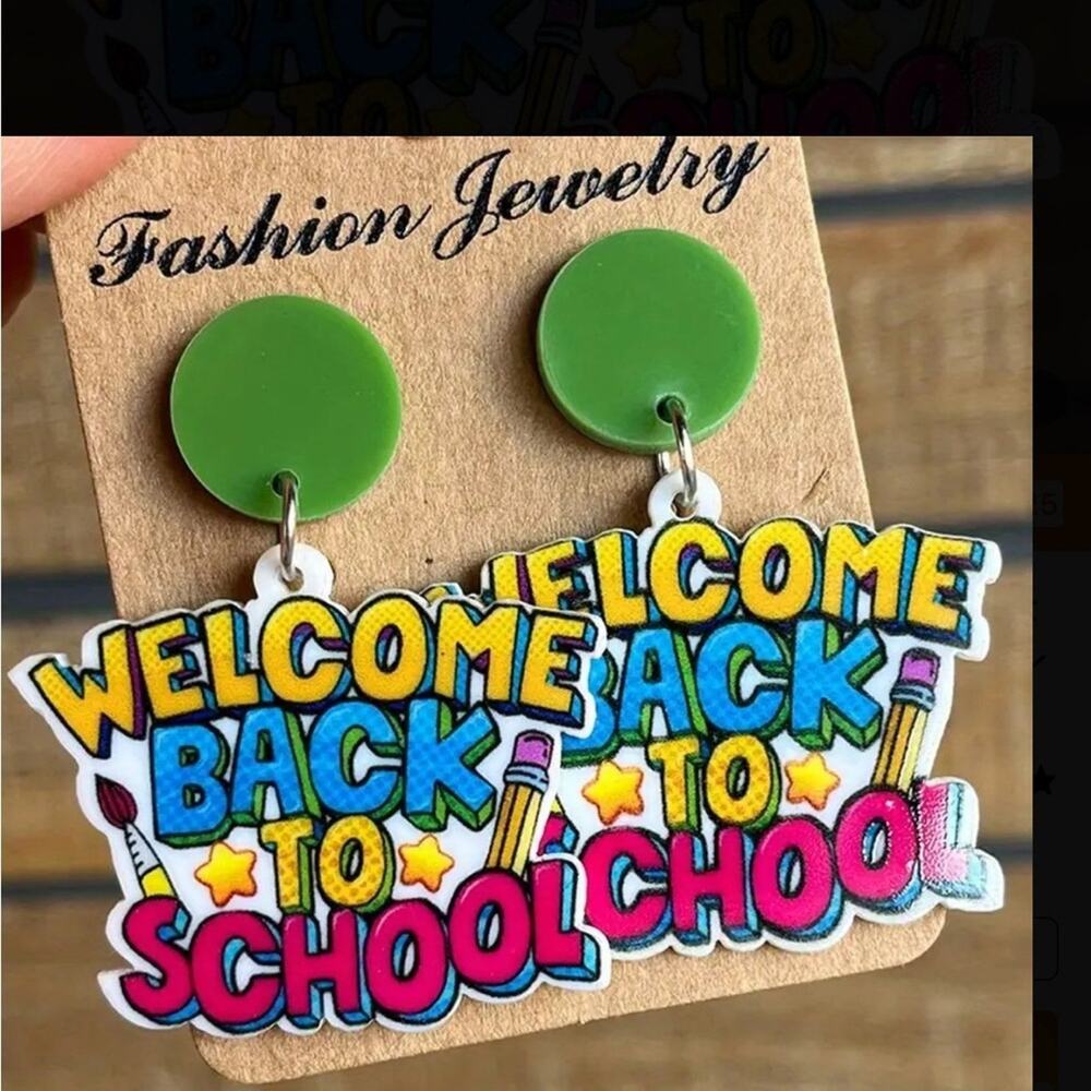 New  Welcome Back To School Earrings ‎ New Back To School earrings